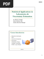 Statistical Applications in Laboratories & Uncertainty Estimation