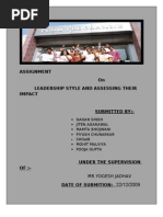 Download Assignment on Leadership Style and Assessing Their by gagan SN28000880 doc pdf