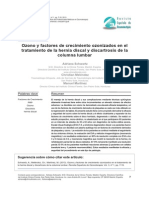 Ozono y Factores de Crecimiento Ozonizados en El Tratamiento de La Hernia Discal y Discartrosis de La Columna Lumbar