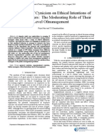 The Impact of Cynicism On Ethical Intentions of Indian Managers: The Moderating Role of Their Level Ofmanagement