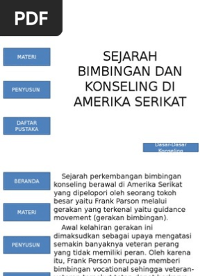 Sejarah Bimbingan Dan Konseling Di Amerika Serikat