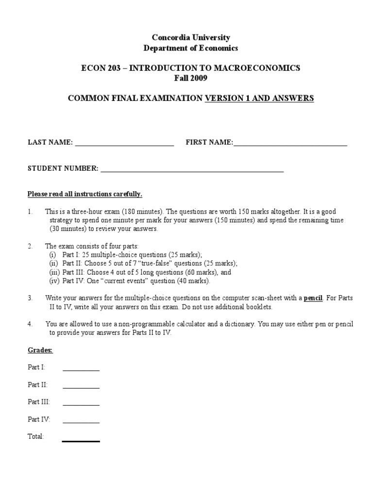 ECON 203 Macroeconomics Final Exam Guide | PDF | Monetary Policy ...