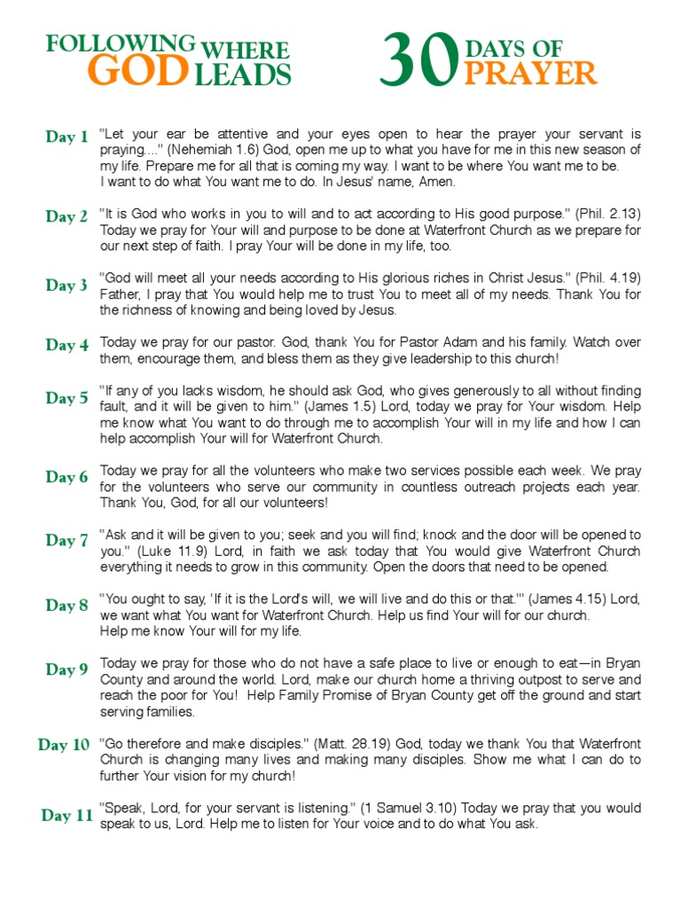 30 Day Prayer Guide Disciple (Christianity) Prayer