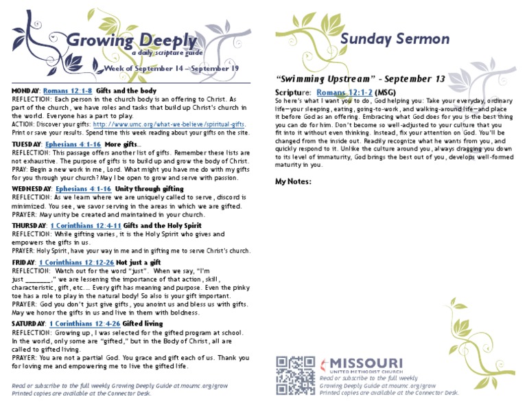 Growing Deeply - Week of September 14 | PDF | Worship | Prayer