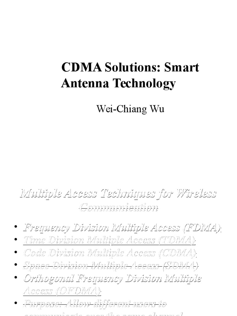 CDMA Multiple Access Techniques Overview | PDF | Code Division Multiple ...