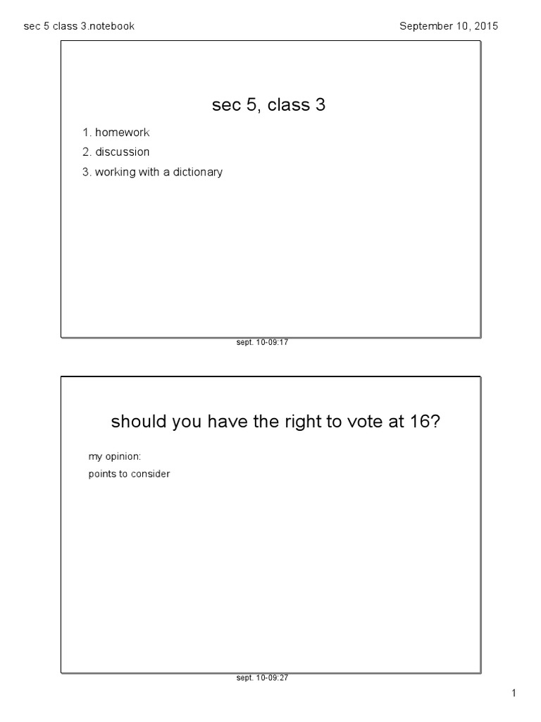 Sec 5 Class 3 | PDF