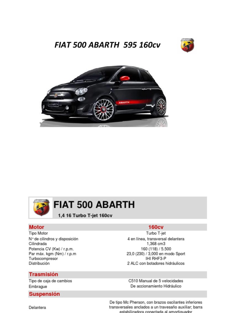 Ficha Tecnica & Equipamientos FIAT 500 ABARTH 595 160cv - 01-2014 ...