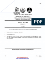 Bahasa Inggeris Kertas 1, 2 Percubaan PMR 2012 PERAK