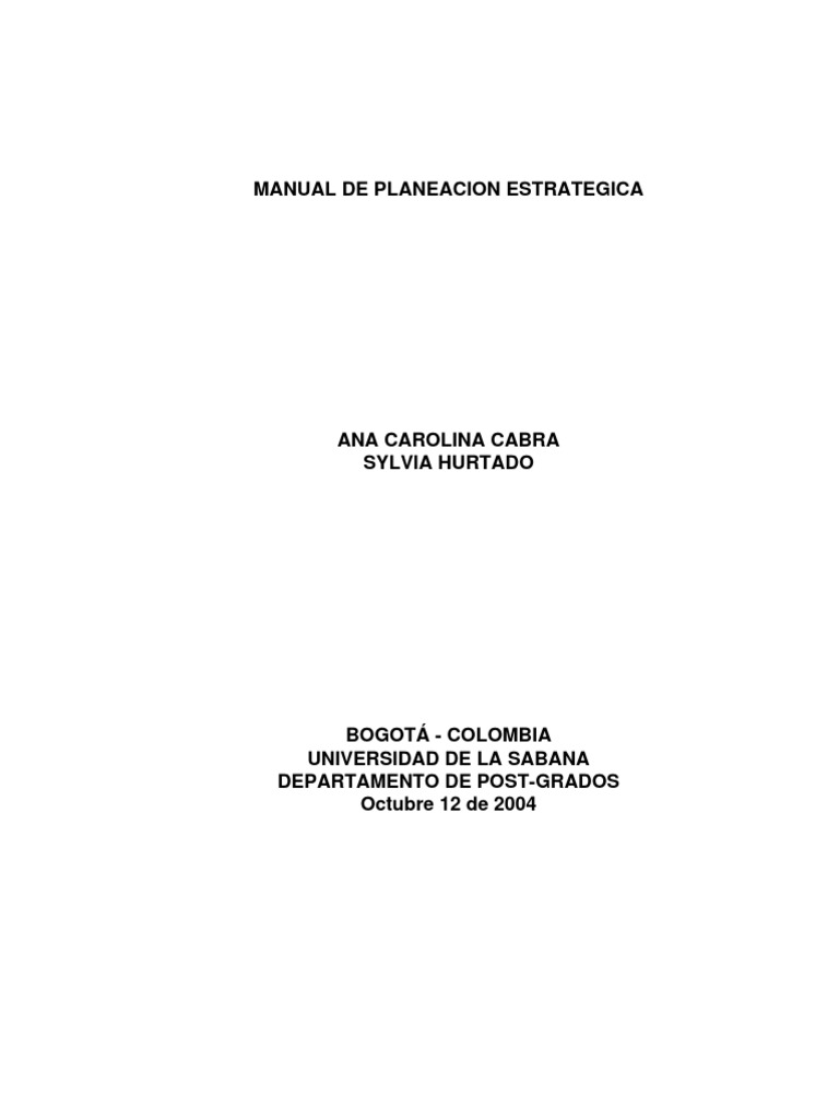 Manual de Planeacion Estrategica | PDF | Competitividad | Planificación