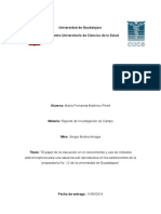 El Papel de La Educación en El Conocimiento y Uso de Métodos Anticonceptivos para Una Salud Sexual Reproductiva en Los Adolescentes de La Preparatoria No. 12 de La Universidad de Guadalajara