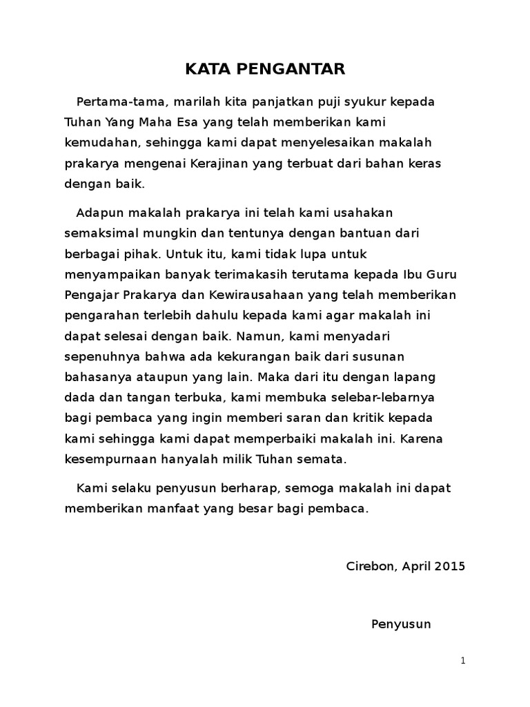 Kata Pengantar Kliping Prakarya IlmuSosial id