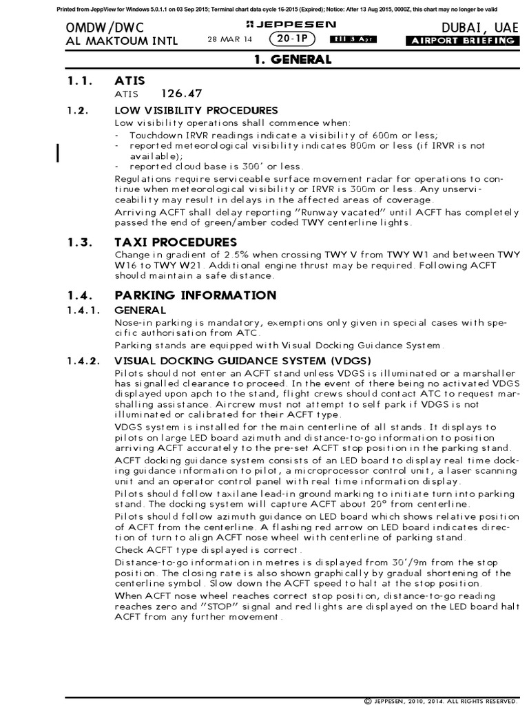 OMDW Jeppesen Charts PDF Air Traffic Control Aeronautics