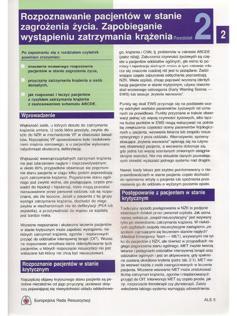 2 Rozpoznawanie Pacjentow W Stanie Zagrozenia Zycia Pdf