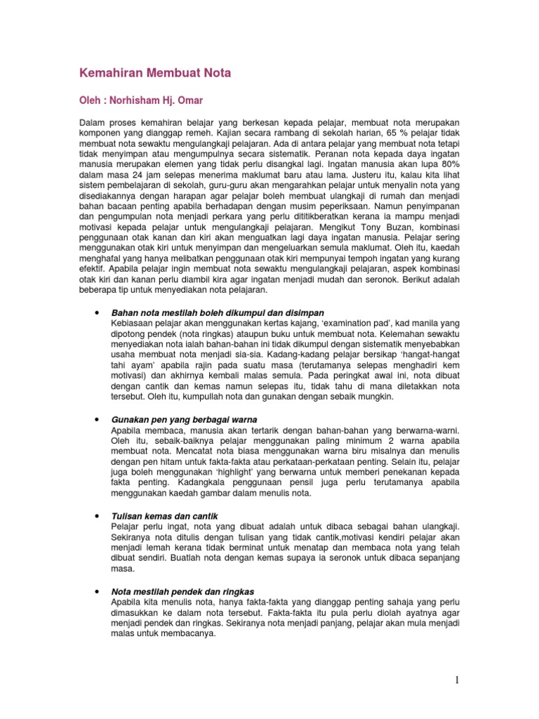 Nota | PDF | Karier & Perkembangan