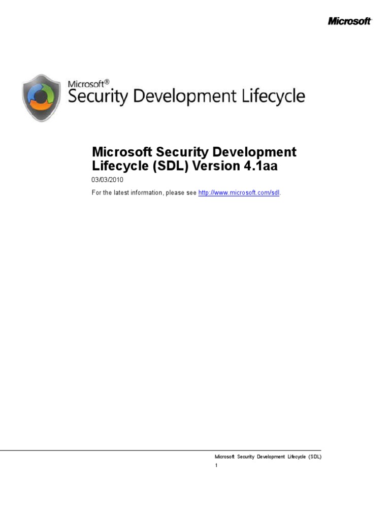Microsoft SDL - Version 4.1a | PDF | Vulnerability (Computing) | Computer  Security