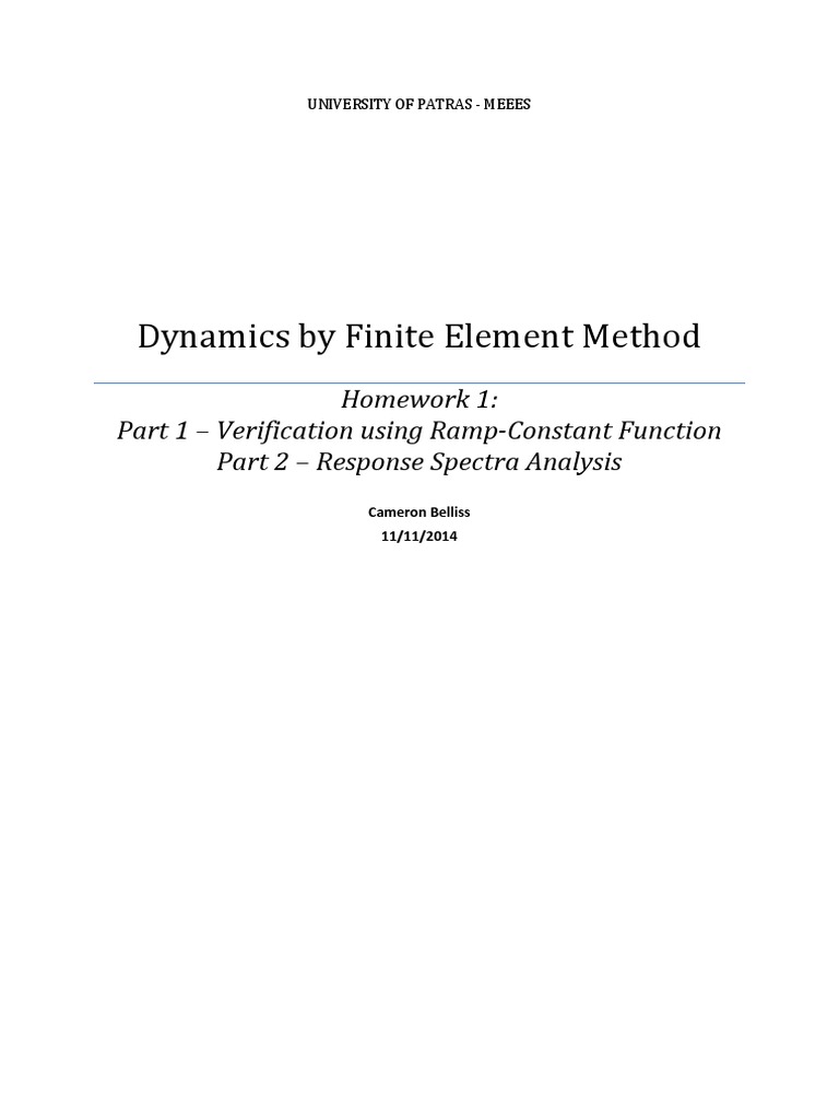 Finite Element Analysis of SDOF Systems | PDF | Numerical Analysis ...