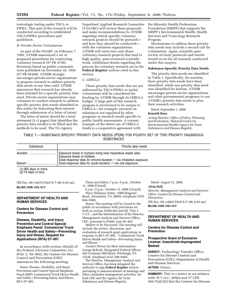 ATSDR Voluntary Research Procedures | PDF | Centers For Disease Control ...
