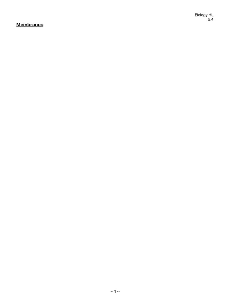 IB HL Biology Notes Cell Membranes | PDF | Cell Membrane | Lipid Bilayer