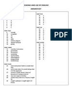 Reading and Use of English Answer Key