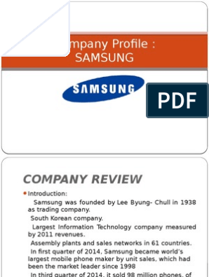 Hãy khám phá chi tiết thông tin về Company Profile của Samsung và cùng tìm hiểu về sự thành công mà công ty đã đạt được trong nhiều năm qua. Hình ảnh liên quan chắc chắn sẽ đem lại cho bạn một cái nhìn toàn diện về công ty hàng đầu này.