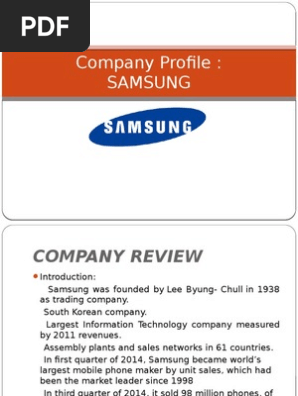 Hãy khám phá chi tiết thông tin về Company Profile của Samsung và cùng tìm hiểu về sự thành công mà công ty đã đạt được trong nhiều năm qua. Hình ảnh liên quan chắc chắn sẽ đem lại cho bạn một cái nhìn toàn diện về công ty hàng đầu này.