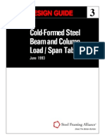 Design Guide of Cold Formed Steel Beams and Column Load Span Tables 3 - AISI - US