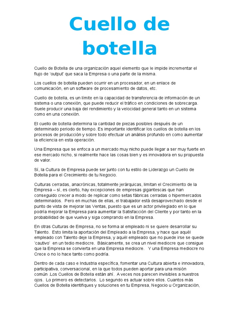 Como Saber Si Mi Procesador Hace Cuello De Botella Cuello de Botella | PDF | Economias | Business