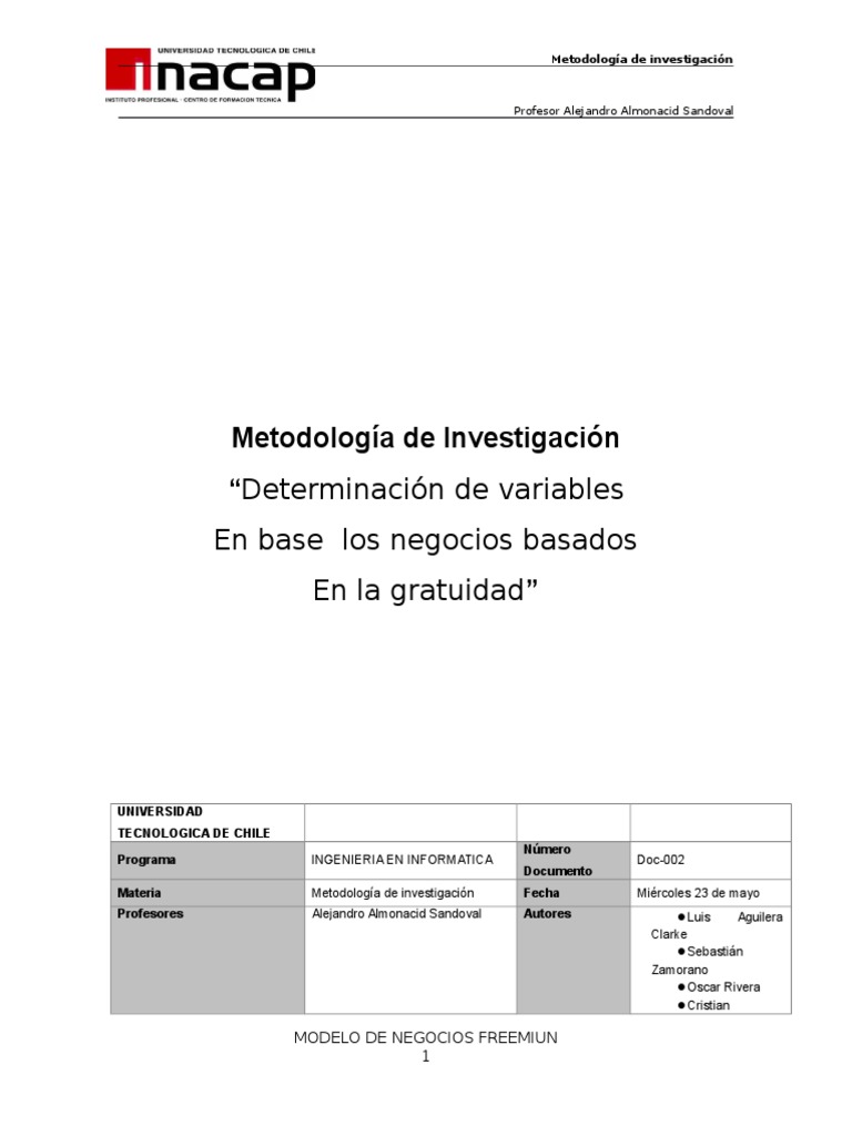 Informe Investigacion Inacap | Software libre | Internet