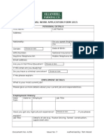 Seasonal Work Application Form 2015: Personal Details