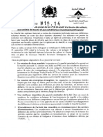 Maroc Note de Présentation Du Projet de Loi N° 19-14 Relatif À La Bourse Des Valeurs