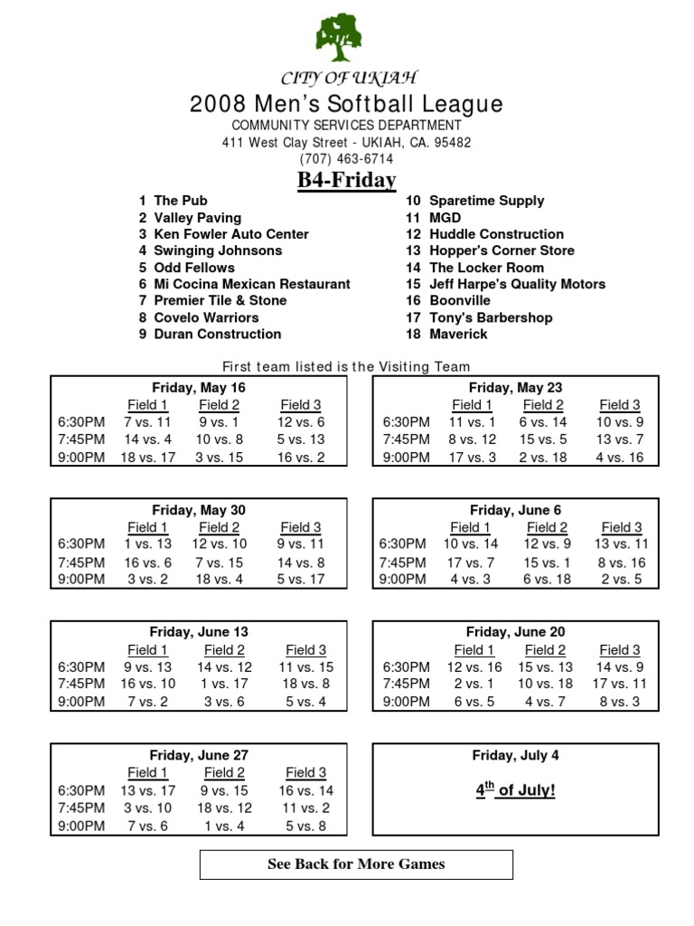 B-4 Sched 08 | PDF | Leisure