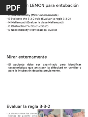 Evaluación Lemon Para Entubación Difícil Lesión