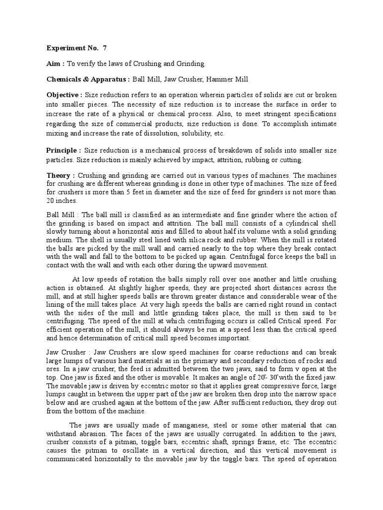 Crushing and Grinding PDF Mill (Grinding) Industrial Processes