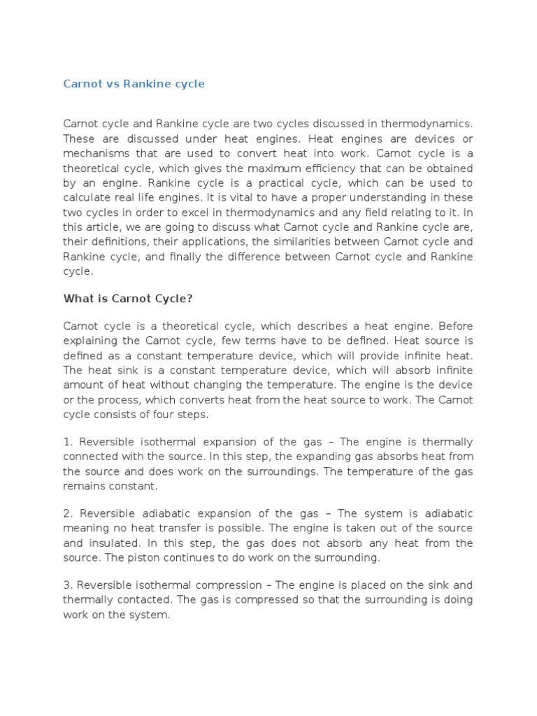 report cycle rankine lab vs Cycle Heat Carnot Rankine Temperature report cycle rankine lab vs Cycle Heat Carnot Rankine Temperature