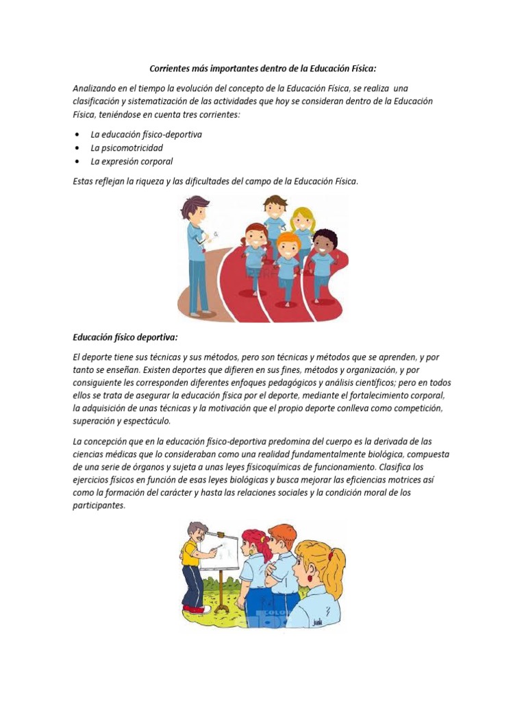 Corrientes más importantes dentro de la Educación Física