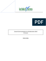 PV Du 18-12-2014 Val Yerres Conseil Communautaire