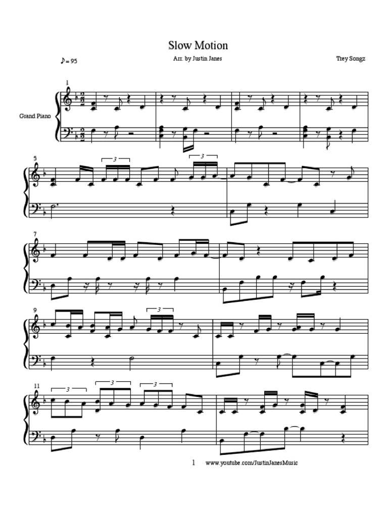 Slow Motion 95 Arr By Justin Janes Trey Songz