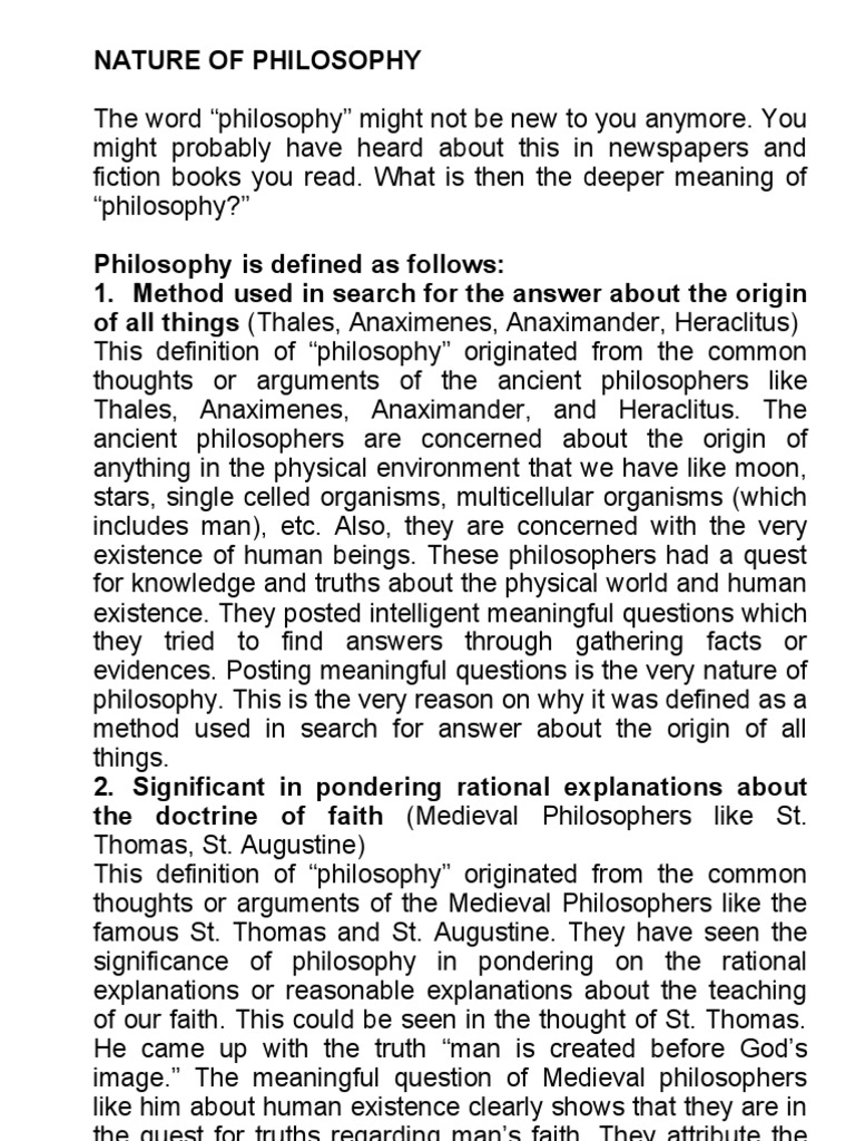 Understanding the Nature of Philosophy | PDF | Science | Reason
