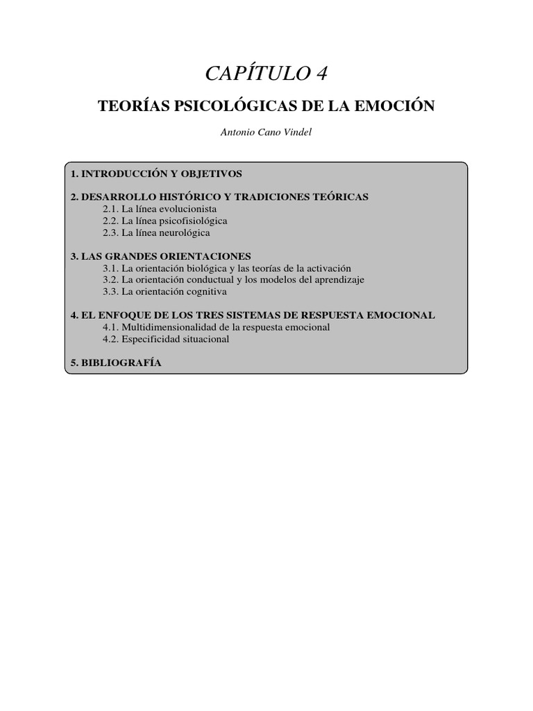Teorías Psicológicas de La Emoción | PDF | Las emociones | Ansiedad