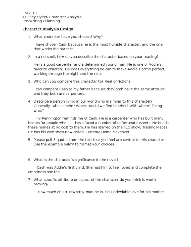 Character Analysis | PDF