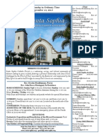 Bulletin For September 13, 2015