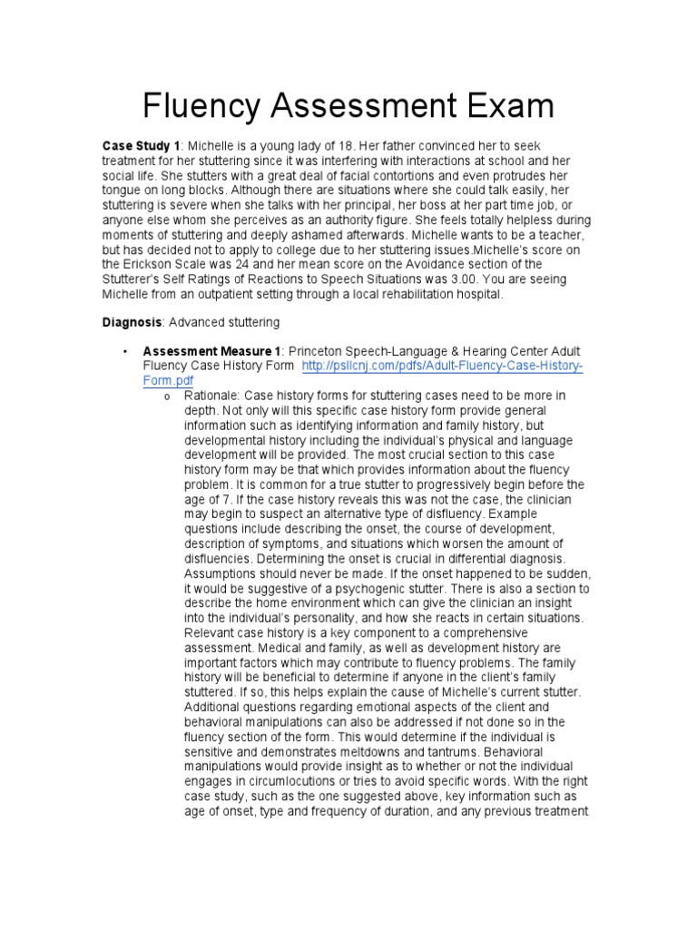 Fluency Assessment for Advanced Stuttering | PDF | Stuttering ...