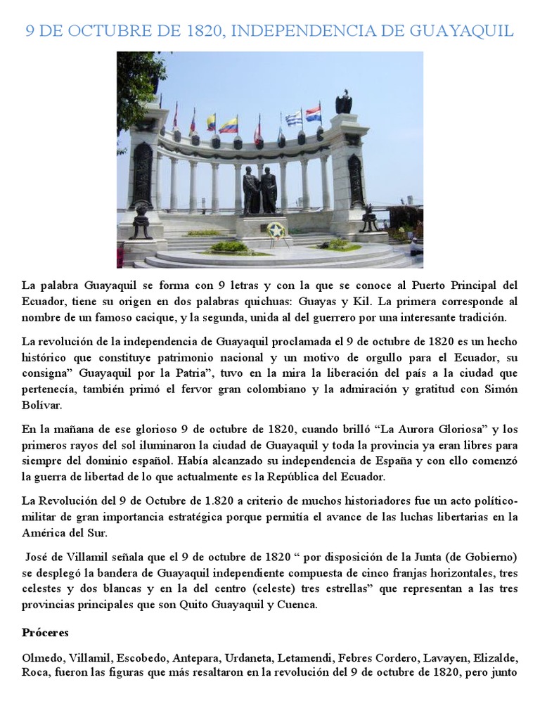 Independencia de Guayaquil: 9 de octubre | PDF | Ecuador | Agitación