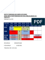 Jadual Waktu PSV Semester 8