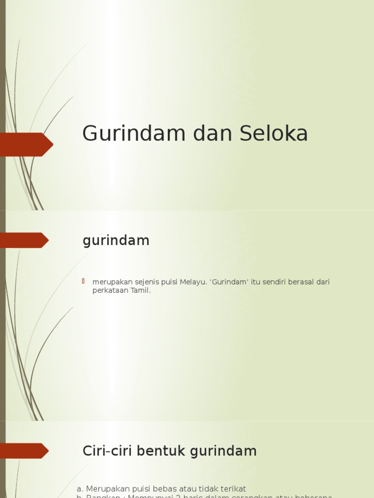 Gurindam Dan Seloka