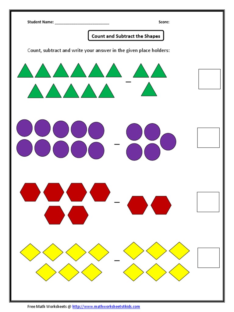 Count and Subtract The Shapes | PDF | Career & Growth | Art