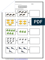 Count and Add: Count The Pictures and Write The Total in The Box