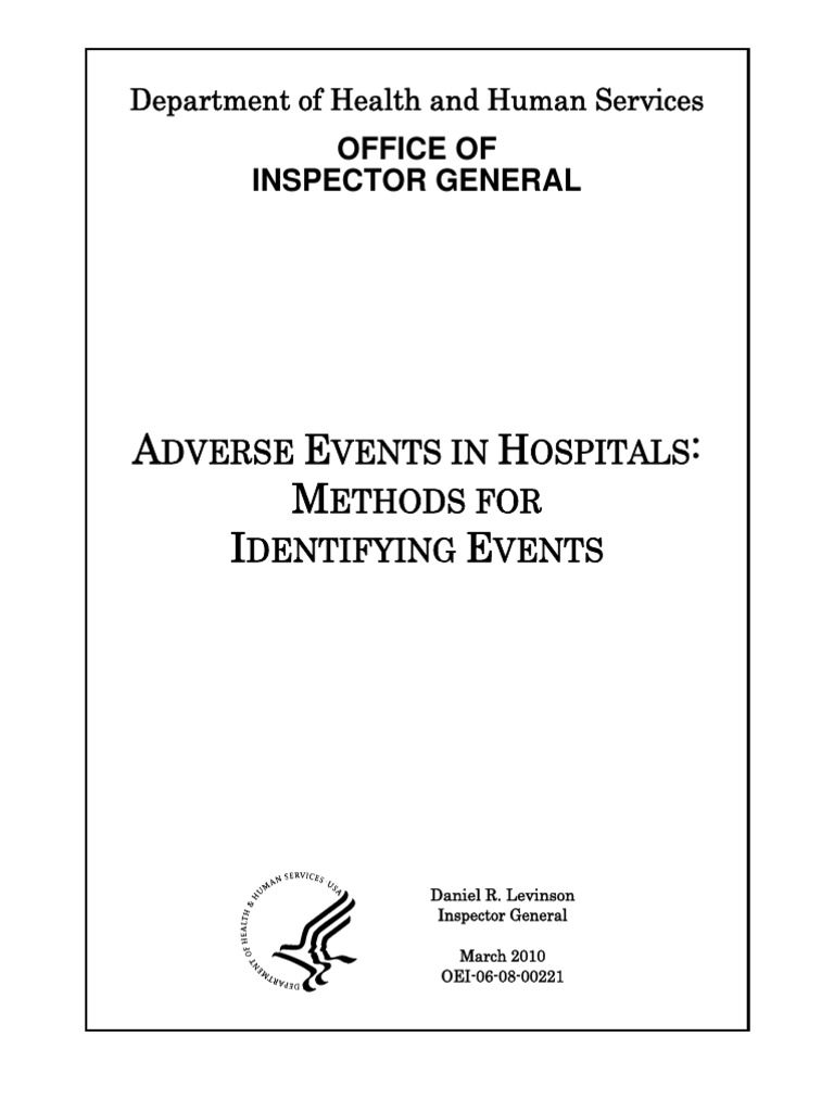HHS Inspector General Report on Adverse Events | Medicare (United States) | Patient Safety