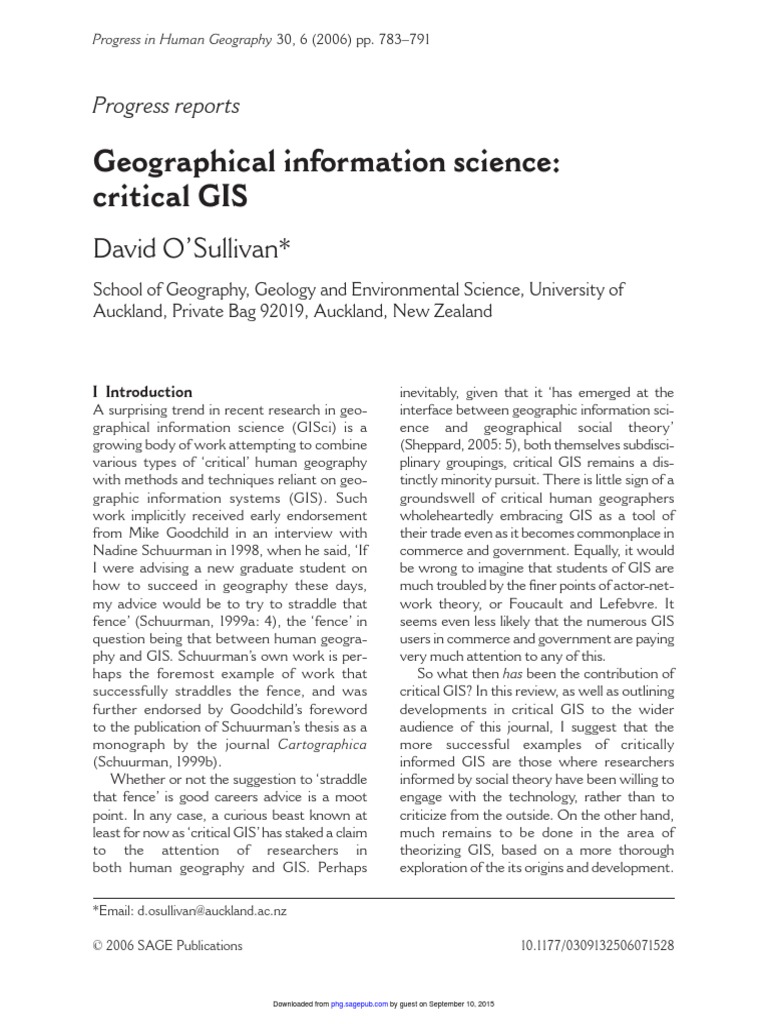 GIS: Critical GIS | PDF | Geographic Information System | Geography