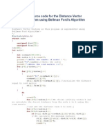 C Program / Source Code For The Distance Vector Routing Algorithm Using Bellman Ford's Algorithm